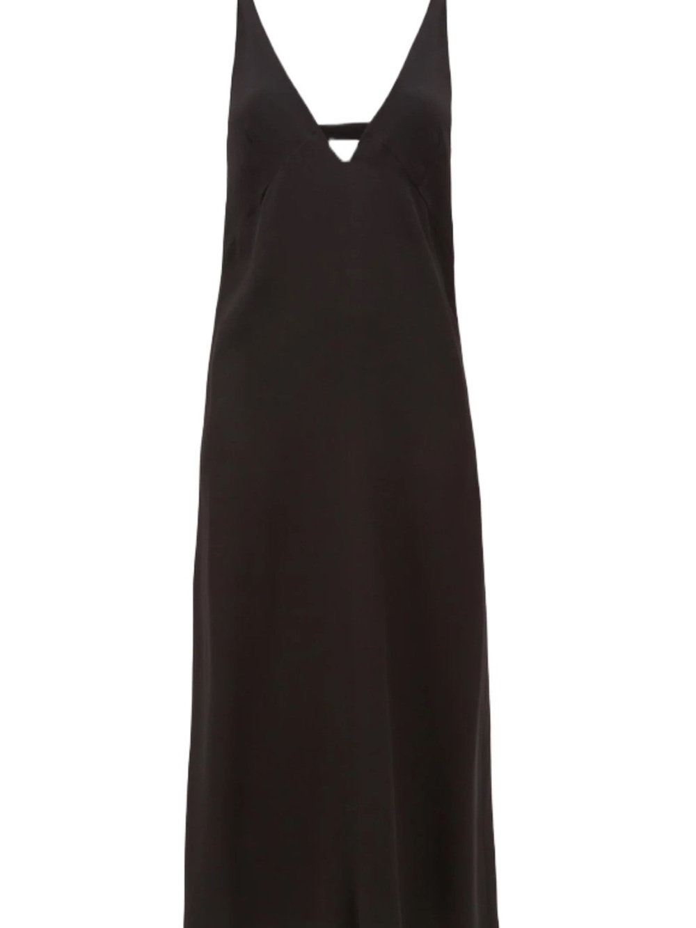 Raey | 100% Silk Black Slip Dress | maxi slip dress with a deep V-neck